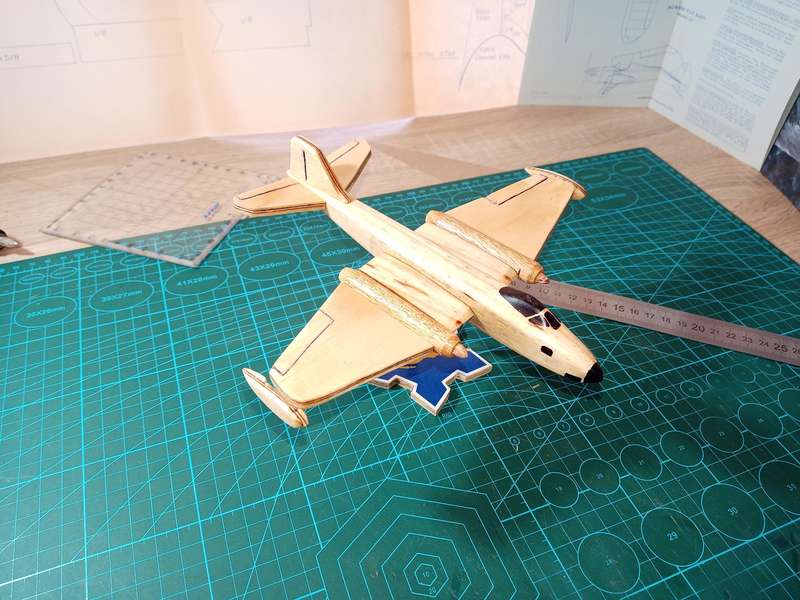 Handmade 1/100 scale, English Electric Canberra, wooden model