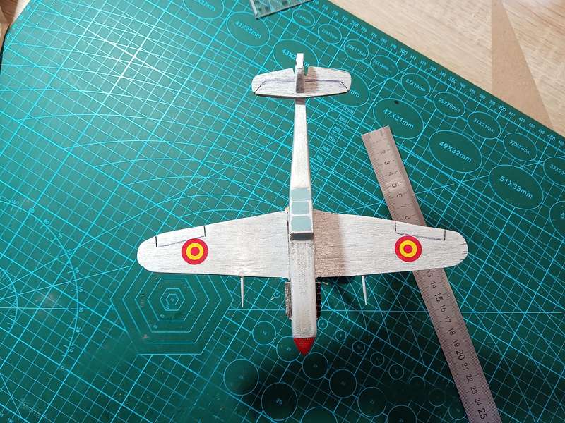 Handmade 1/48 scale, Hispano Ha-1112, wooden model.