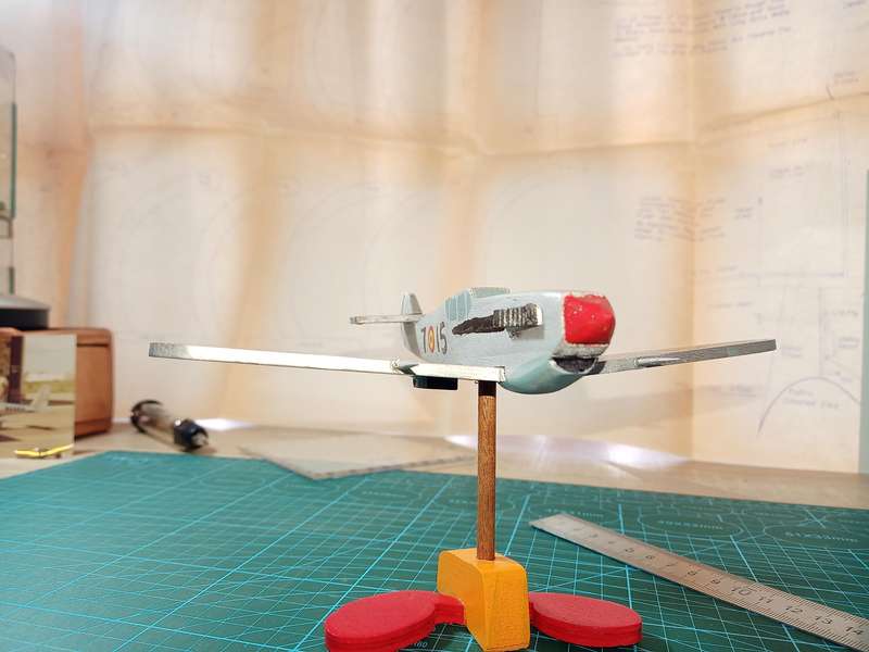 Handmade 1/48 scale, Hispano Ha-1112, wooden model.