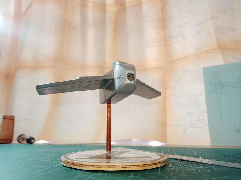 Handmade 1/48 scale, Focke-Wulf Ta-183 Huckebein, wooden model.