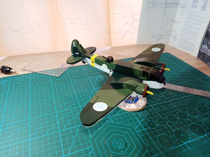 Handmade 1/48 scale, Bristol Blenheim MK1, wooden model. Finnish Air Force.