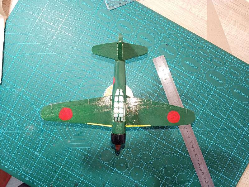 Handmade 1/48 scale, Mitsubishi A6M Zero, wooden model.