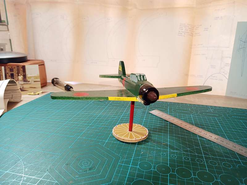 Handmade 1/48 scale, Mitsubishi A6M Zero, wooden model.