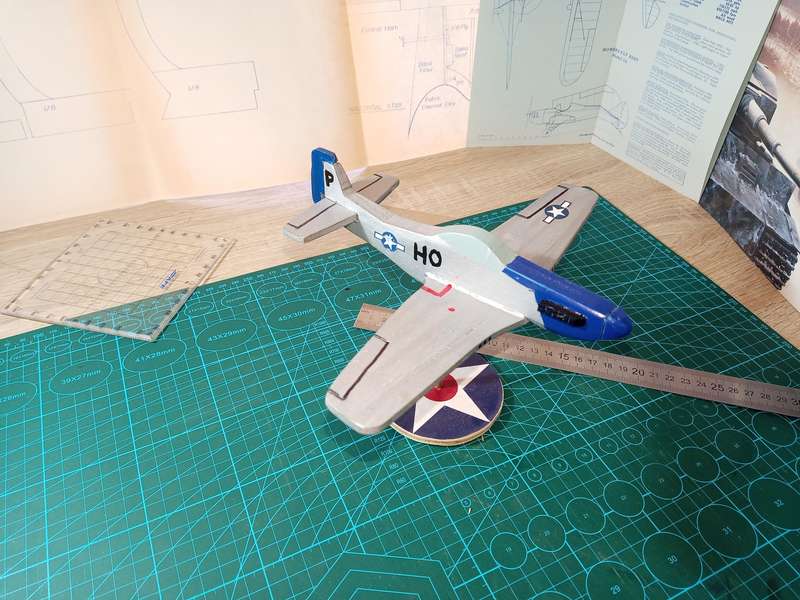 Handmade 1/48 scale, North American P-51d Mustang, wooden model