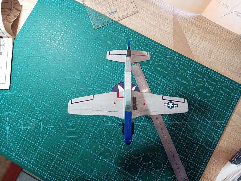 Handmade 1/48 scale, North American P-51d Mustang, wooden model