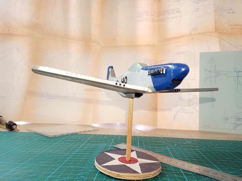 Handmade 1/48 scale, North American P-51d Mustang, wooden model