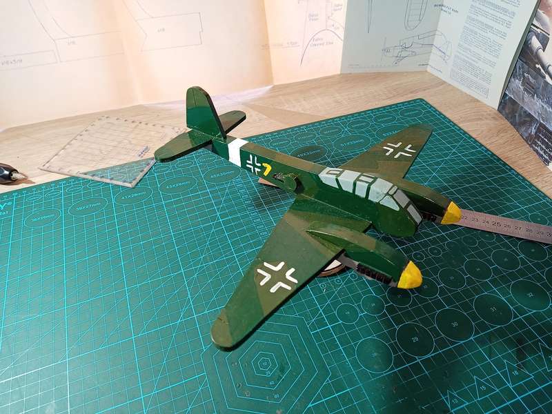 Handmade 1/48 scale, Messerschmitt Me-410 Hornet, wooden model.