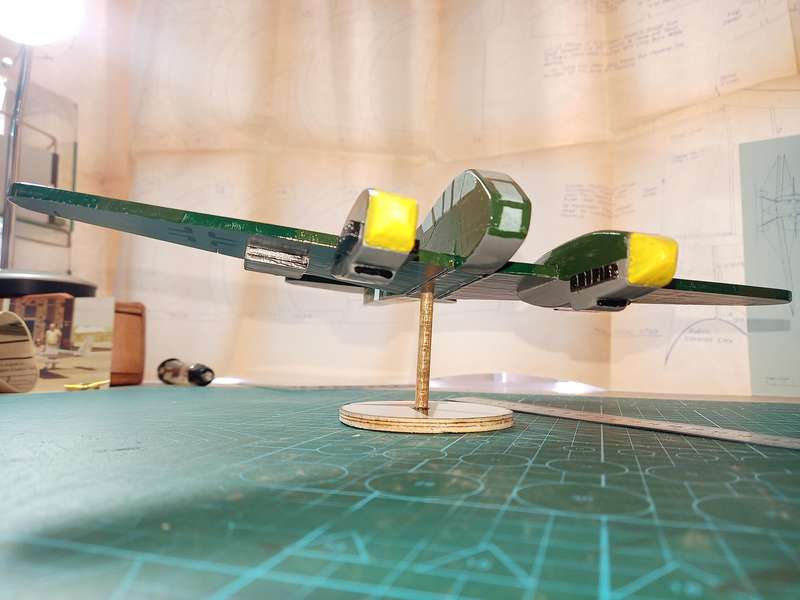 Handmade 1/48 scale, Messerschmitt Me-410 Hornet, wooden model.