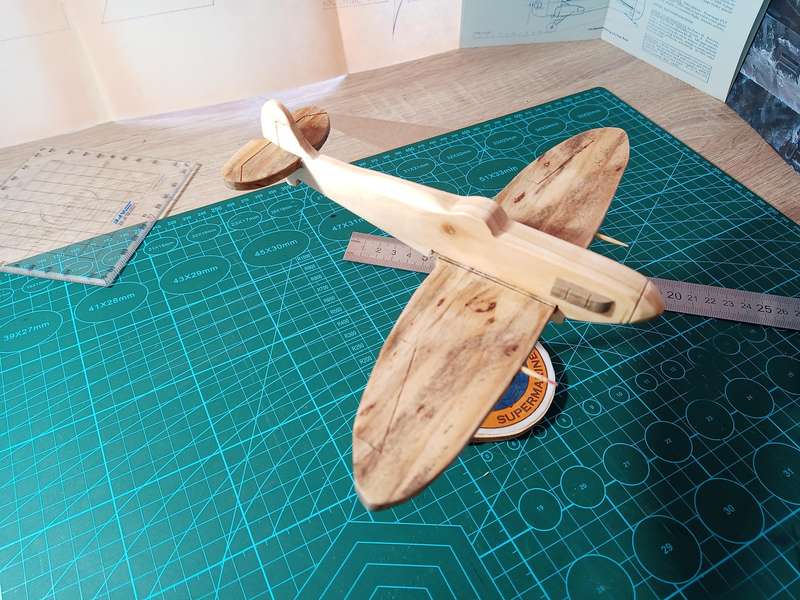 Handmade 1/48 scale, Supermarine Spitfire VC, wooden model.