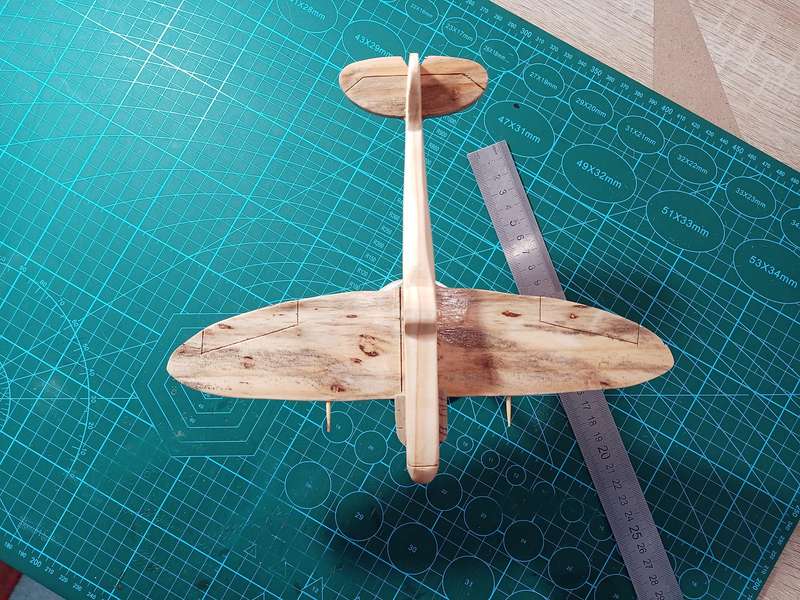 Handmade 1/48 scale, Supermarine Spitfire VC, wooden model.
