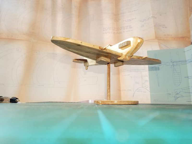 Handmade 1/48 scale, Supermarine Spitfire VC, wooden model.