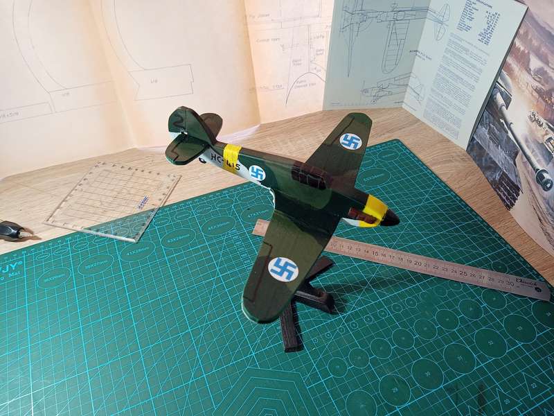 Handmade 1/48 scale, Hawker Hurricane mk1, Finnish Airforce wooden model.