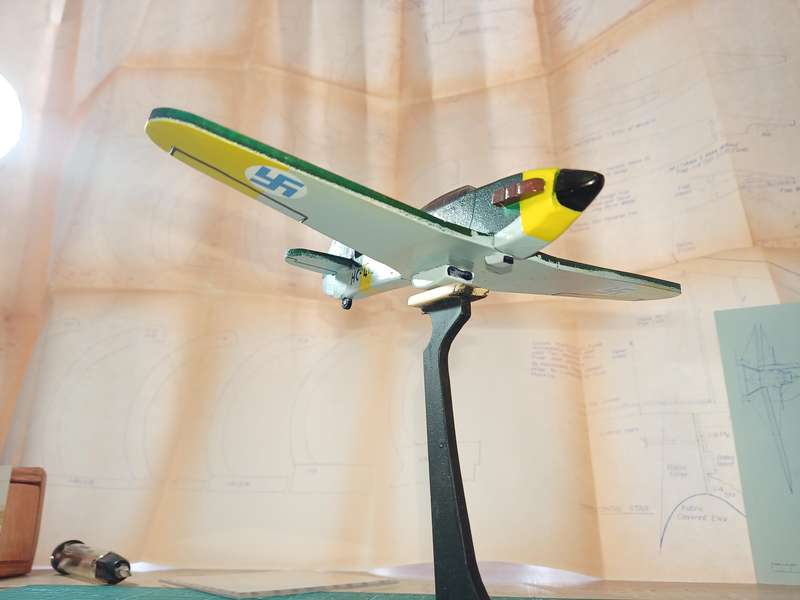 Handmade 1/48 scale, Hawker Hurricane mk1, Finnish Airforce wooden model.