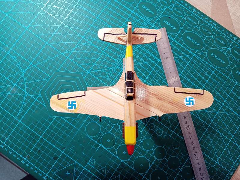 Handmade 1/48 scale Finnish Morko-Maurane fighter, Wooden model.