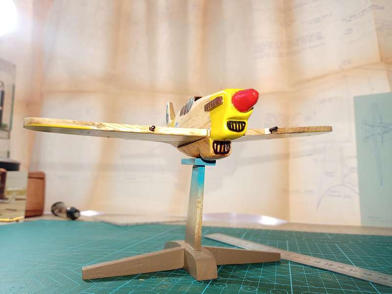 Handmade 1/48 scale Finnish Morko-Maurane fighter, Wooden model.