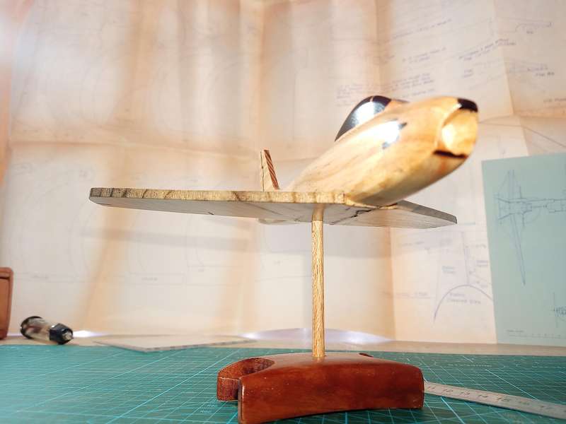 Handmade 1/48 scale, North American F-86 Sabre, wooden model.