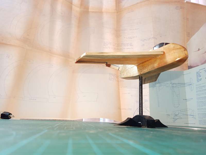 Handmade 1/48 scale, Focke-Wulf Ta-183 Huckebein, wooden model.