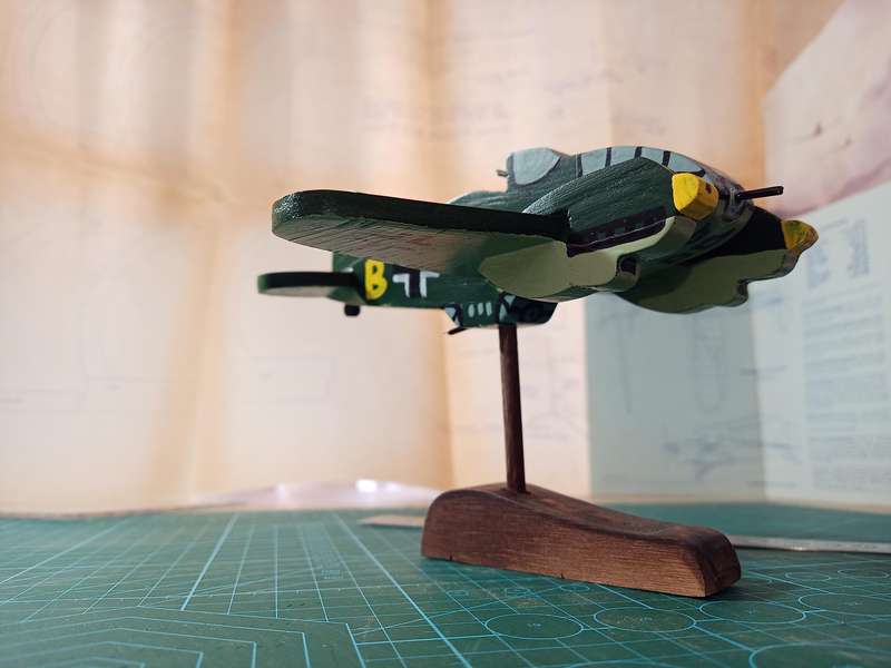 Handmade Wooden Egg/Toon plane, Heinkel He-111 bomber.