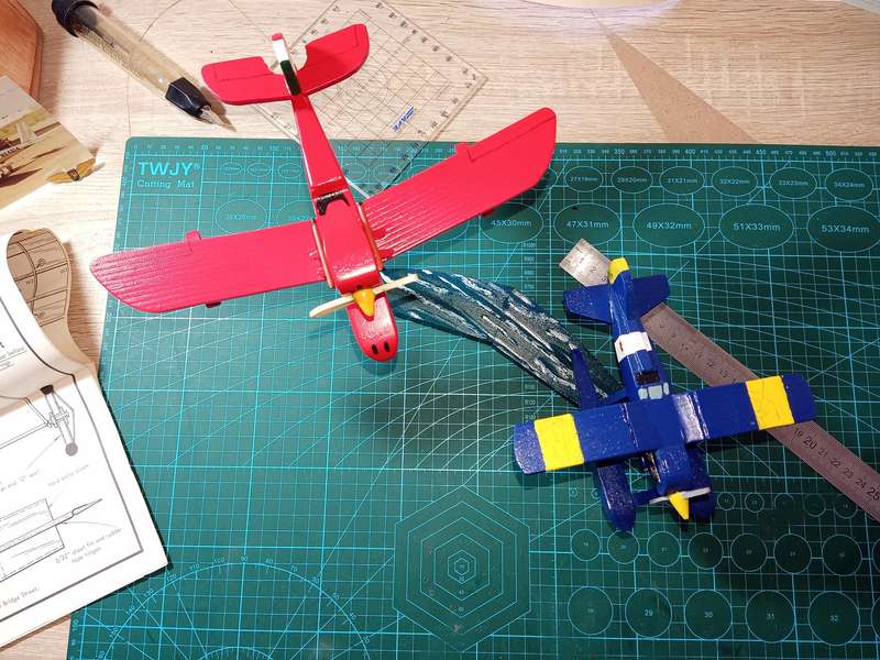 Handmade 1/48 scale, Savoia S.21 and Curtiss R3C from Porco Rosso, wooden Models