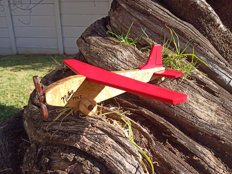 Niko Vintage style wooden toy aeroplane.