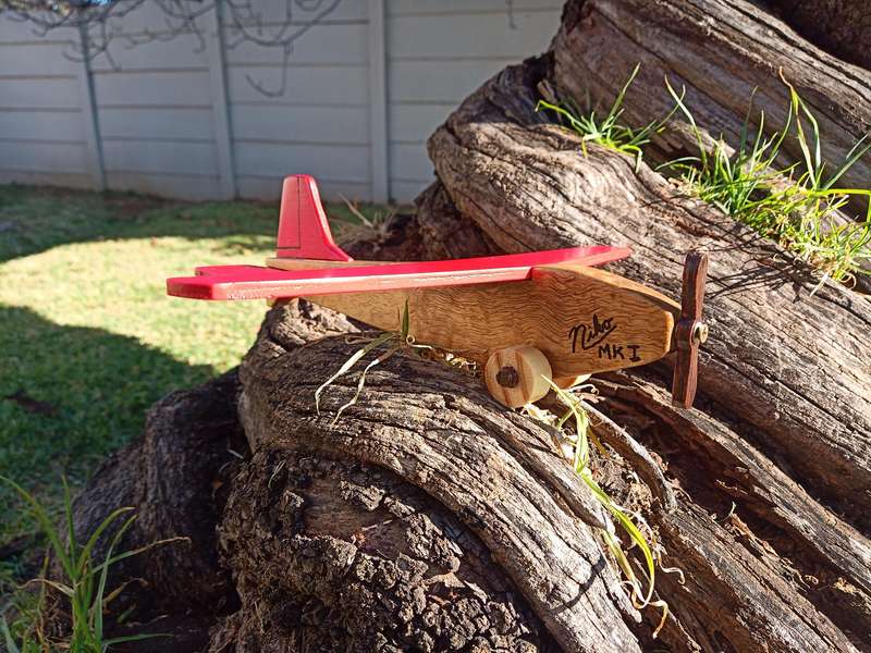 Niko Vintage style wooden toy aeroplane.