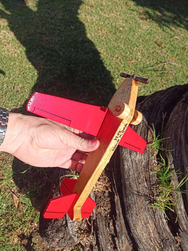 Niko Vintage style wooden toy aeroplane.