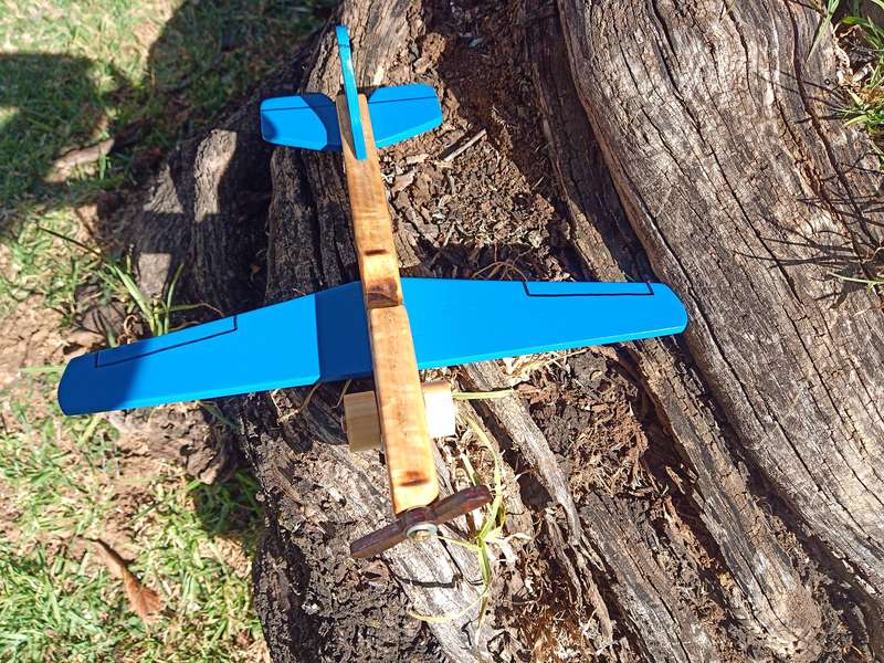 Dino Vintage style wooden toy aeroplane.