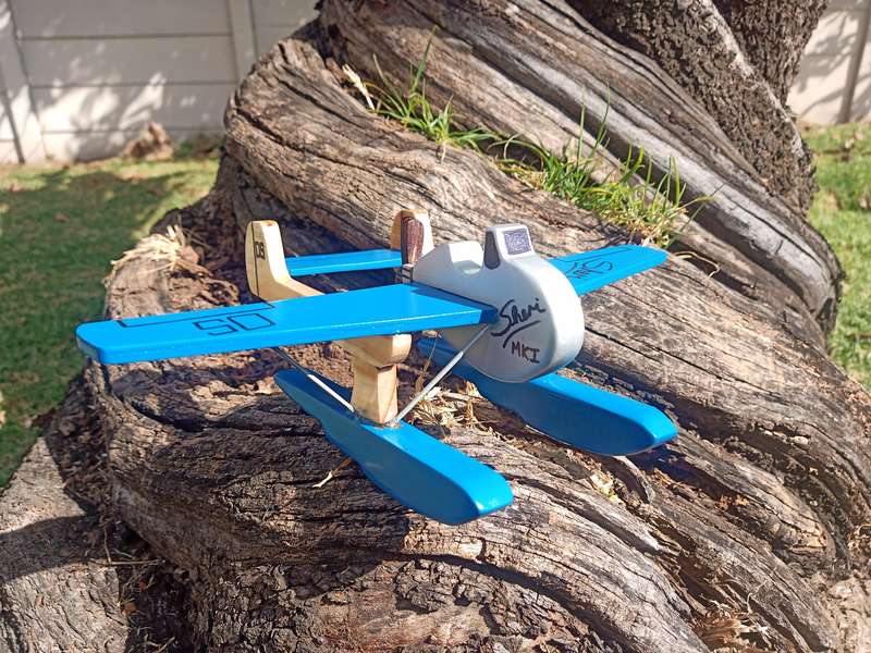 Sheri Vintage style wooden toy aeroplane.