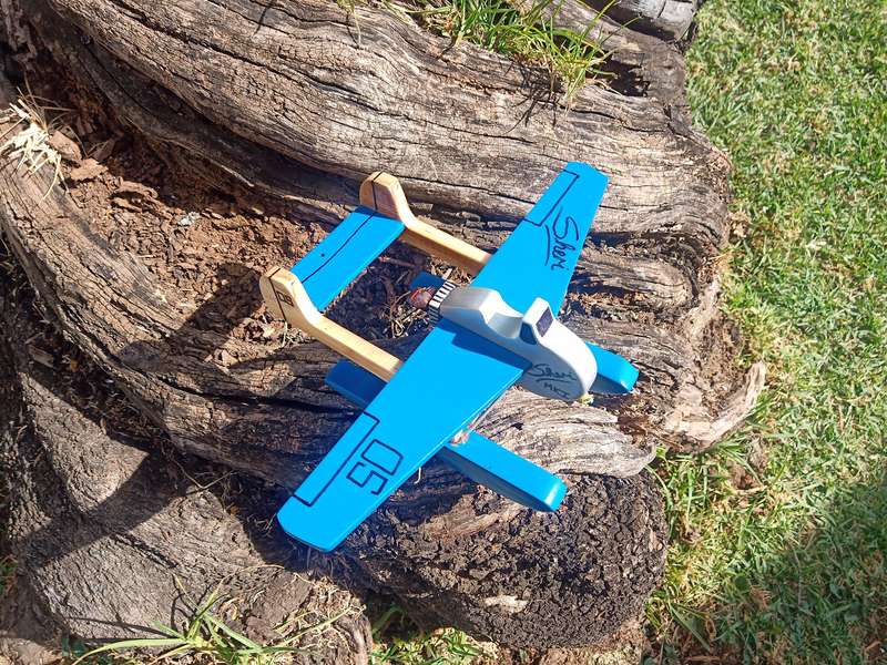 Sheri Vintage style wooden toy aeroplane.