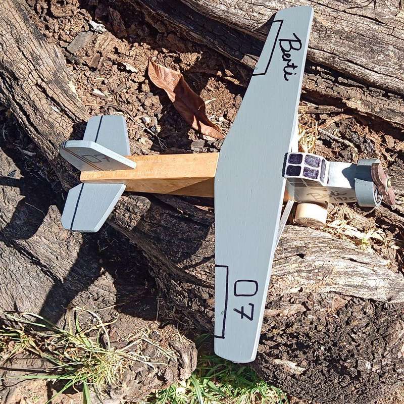Berti Vintage style wooden toy aeroplane