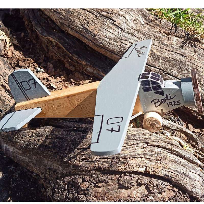 Berti Vintage style wooden toy aeroplane