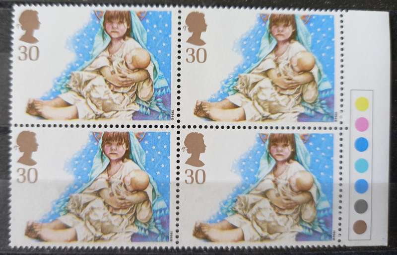 Britain 1994 Christmas FDC + 5 MNH blocks of 4