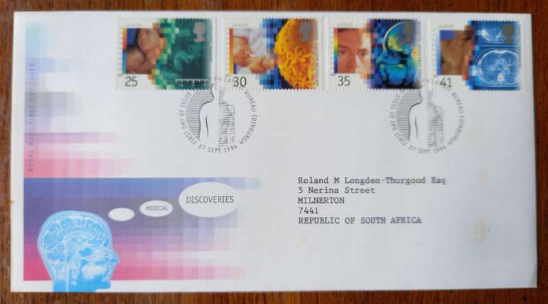 Britain 1994 Medical Discoveries FDC + 4 MNH blocks of 4