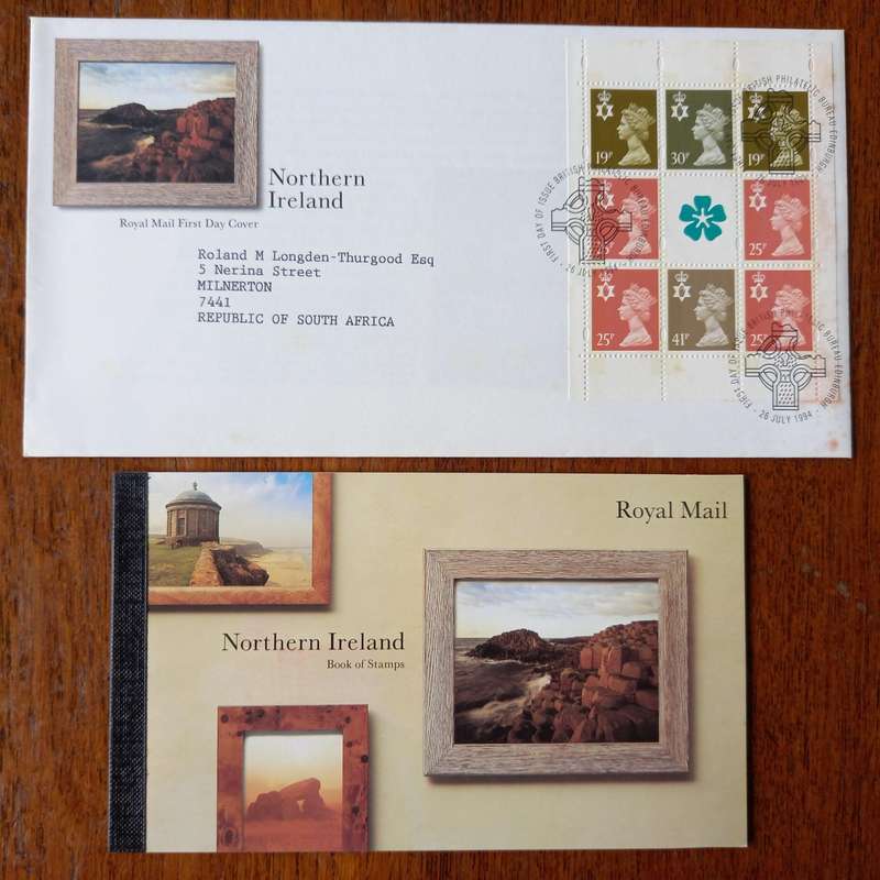 Britain 1994 Northern Ireland FDC + unused Book of Stamps