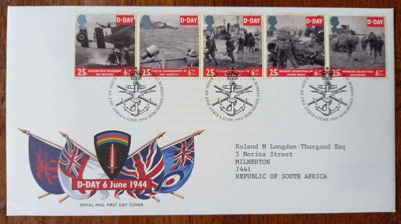 Britain 1994 D-Day FDC & MNH block of 10