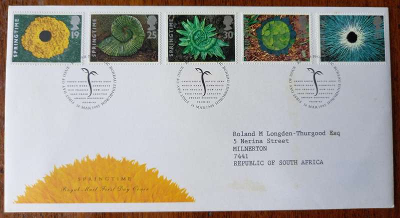 Britain 1995 Springtime FDC + 5 MNH blocks of 4