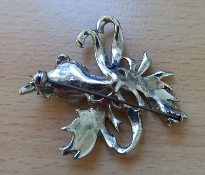 Marcasite flower brooch