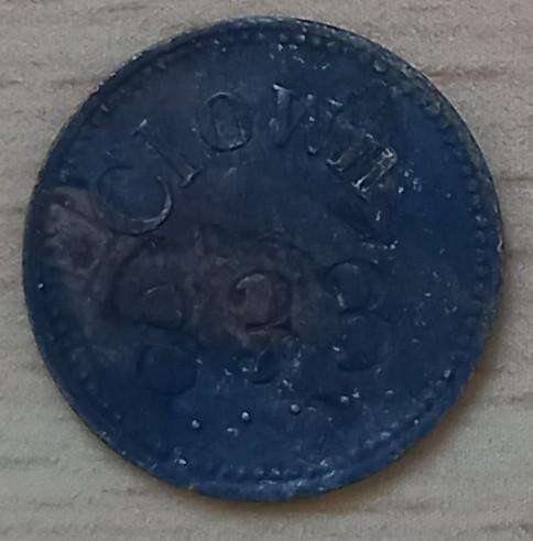Vintage Clown 10 Cent overstamped 833 token