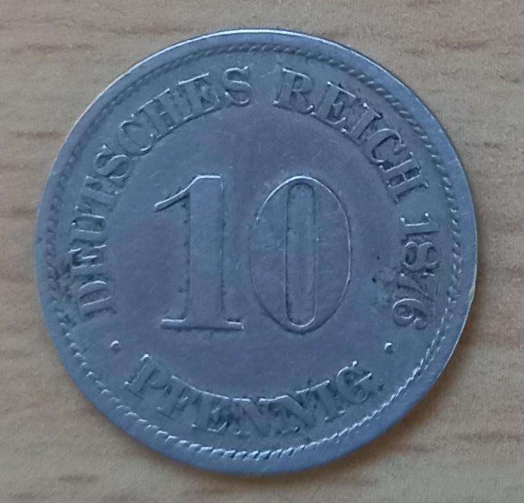 Germany 10 Pfennig 1876F - nice detail