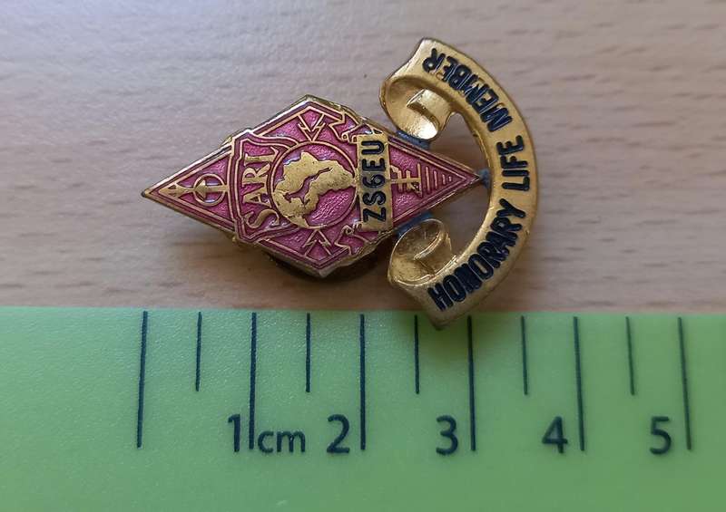 Vintage South Africa Radio League (SARL) Honorary Life Member badge