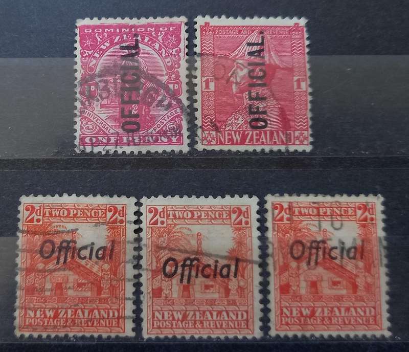 New Zealand lot of 5 used officials 1927-1934