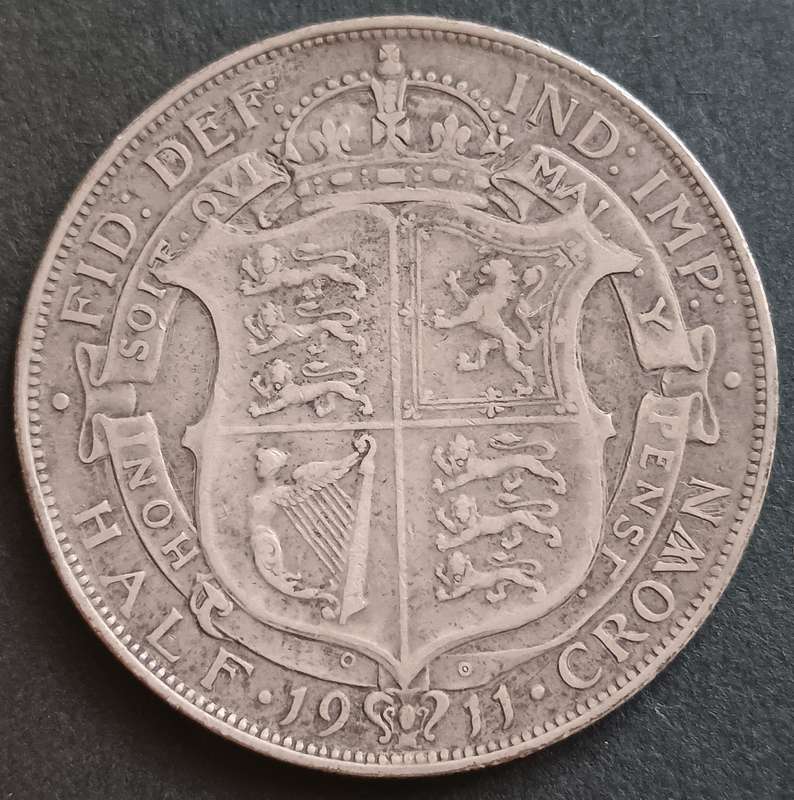 Great Britain sterling silver half crown 1911