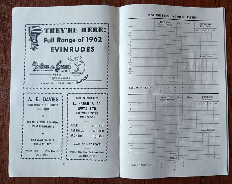 1962 Commonwealth cricket tour of Rhodesia souvenir booklet with 25 signatures - very rare