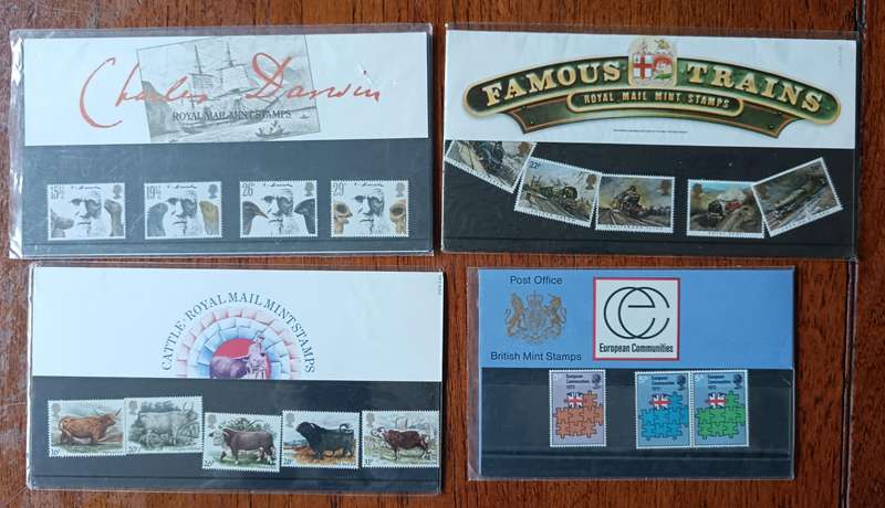 Great Britain 4 presentation packs of mint stamps