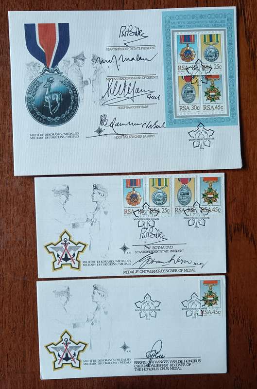 RSA 1984 lot of 3 military FDCs signed