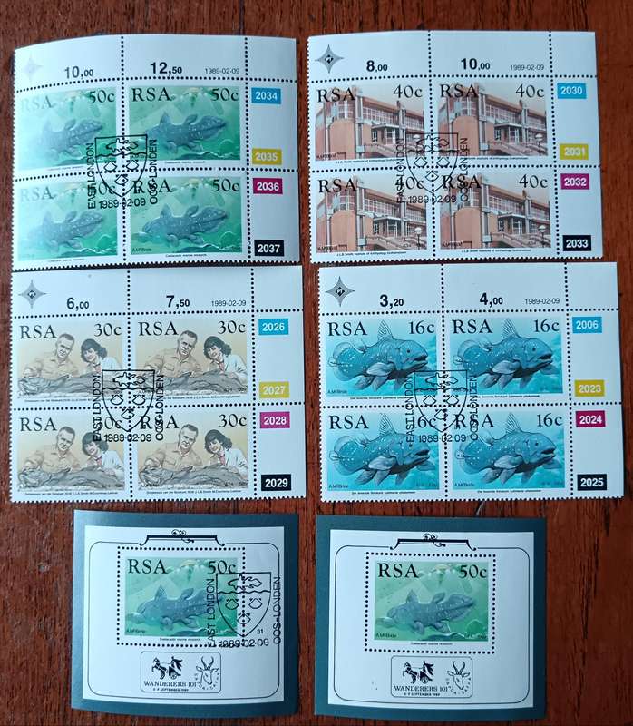 RSA 1989 coelacanth collection of 16 postal items
