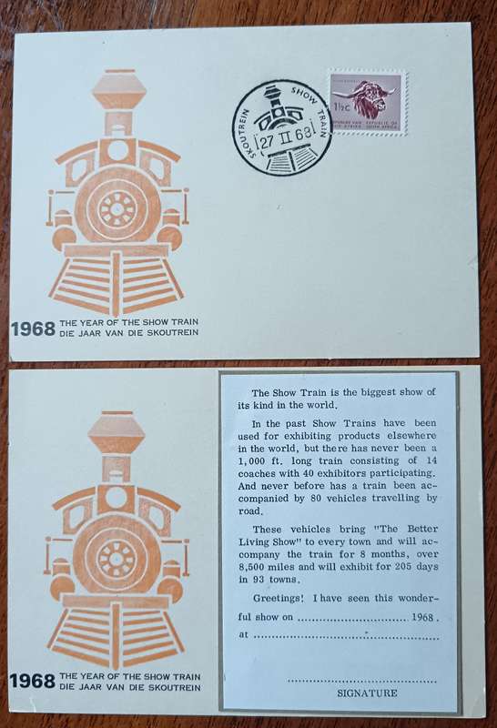 RSA 1968 pair of Slow Train postcards - rare