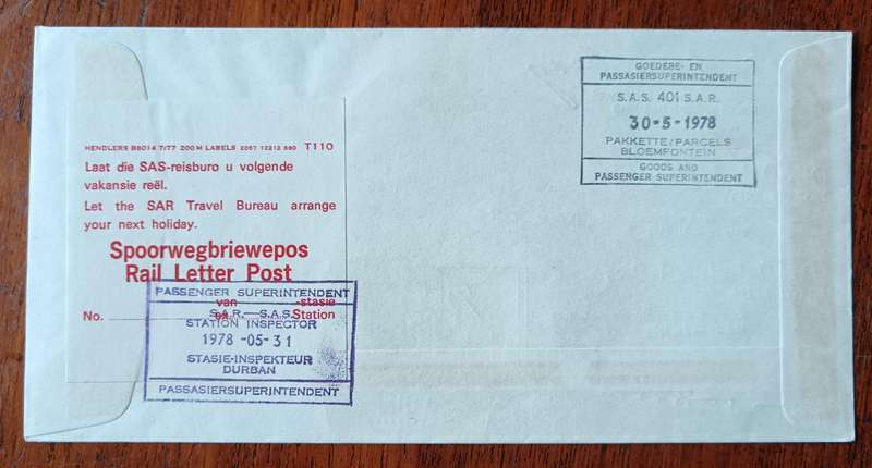 RSA 1978 Last journey of Drakensberg Express Train cover