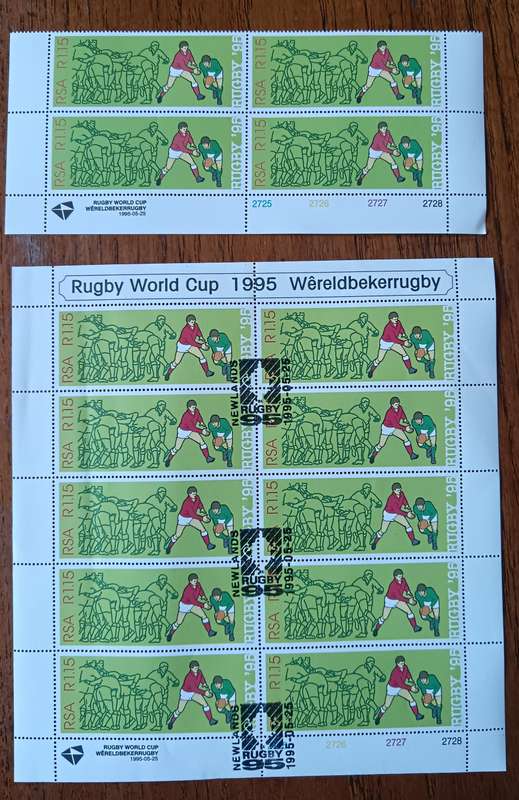 SA Rugby World Cup 1995 lot of 12 postal items