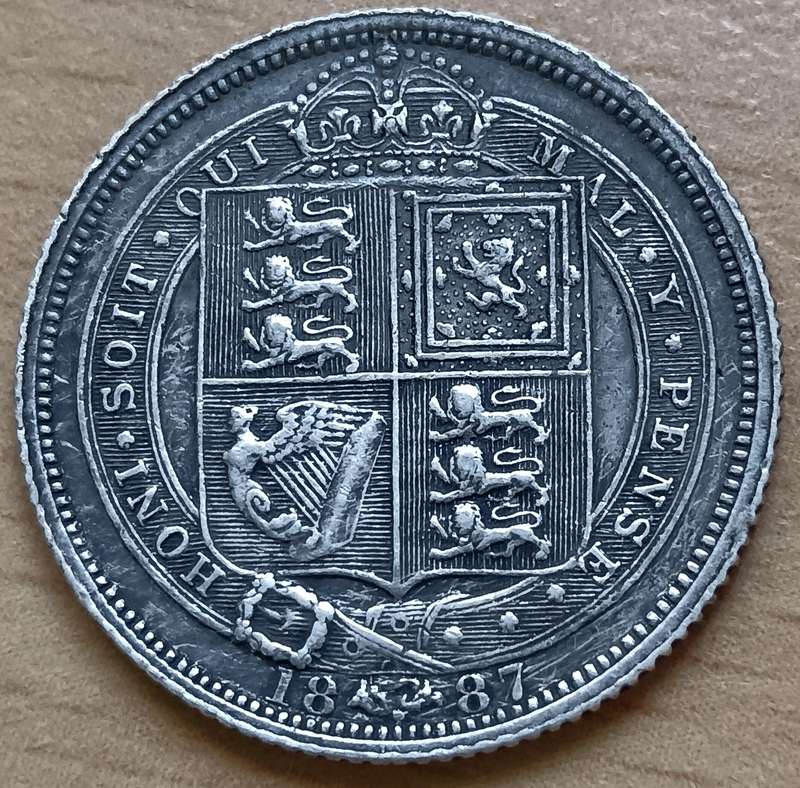 1887 Great Britain sterling silver 6 Pence, Older Head